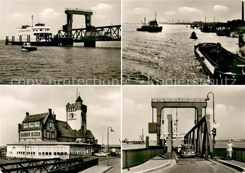 AK / Ansichtskarte Blexen Faehre Anleger Weserpartie Bahnhof Auffahrt zur Faehre Blexen