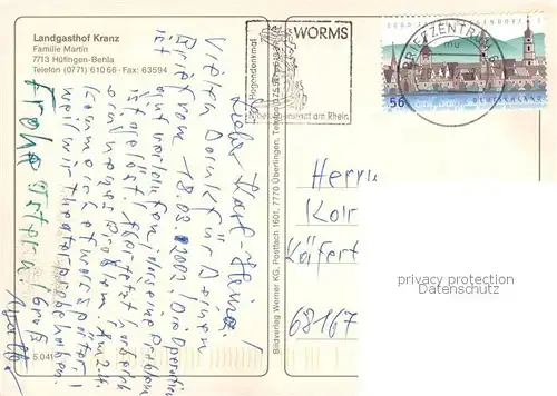 AK / Ansichtskarte Behla Landgasthof Kranz Behla