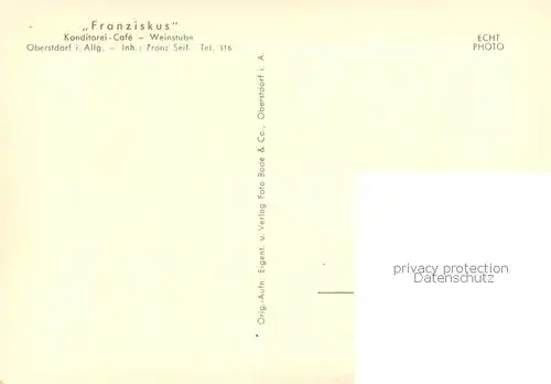 AK / Ansichtskarte Oberstdorf Franziskus Konditorei Cafe Weinstube Oberstdorf