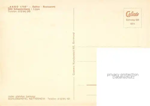 AK / Ansichtskarte Schwalenberg Anno 1700 Kaffee Restaurant Schwalenberg