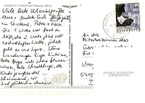 AK / Ansichtskarte St_Ulrich_Pillersee Fliegeraufnahme mit Steinplatte Alpenflora St_Ulrich_Pillersee