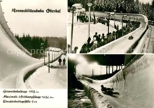 AK / Ansichtskarte Oberhof_Thueringen Rennschlittenbahn Oberhof Oberhof Thueringen