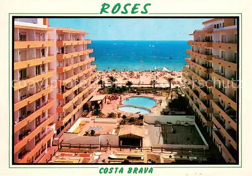 AK / Ansichtskarte Rosas_Costa_Brava_Cataluna Holidays Center piscinas y playa Rosas_Costa