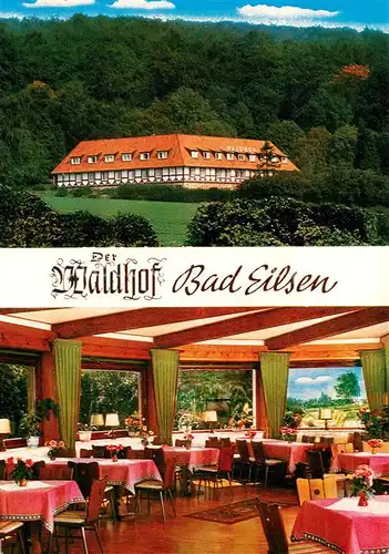 AK / Ansichtskarte Bad_Eilsen Hotel Der Waldhof Gastraum Bad_Eilsen