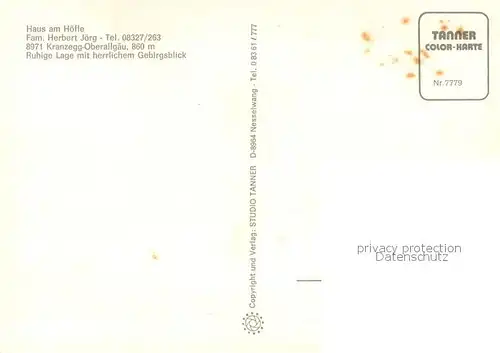 AK / Ansichtskarte Kranzegg Haus am Hoefle Schwimmbad Minigolf Gruentengipfel Allgaeuer Alpvieh Gruenten Kranzegg