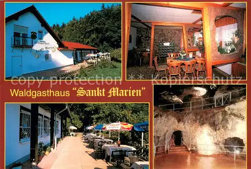 AK / Ansichtskarte Friedrichroda Waldgasthaus Sankt Marien an der Marienglashoehle Terrasse Gaststube Friedrichroda