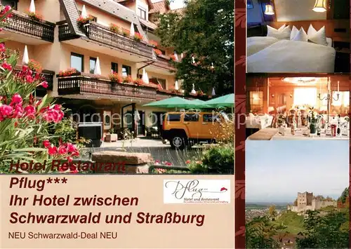AK / Ansichtskarte Oberkirch_Baden Hotel Restaurant Pflug Zimmer Gaststube Burg Oberkirch_Baden