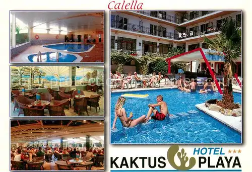 AK / Ansichtskarte CALELLA_de_la_Costa_ES Hotel Kaktus Playa Hallen und Freibad Gastraeume 