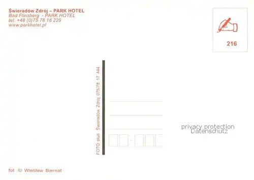 AK / Ansichtskarte Swieradow_Zdroj_Bad_Flinsberg_PL Park Hotel Rezeption Zimmer Hallenbad 