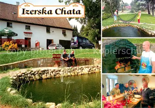 AK / Ansichtskarte Swieradow_Zdroj_Bad_Flinsberg_PL Izerska Chata Fischteich Grillofen Bar 