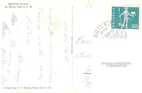 AK / Ansichtskarte Brienz_BE Skihaus Axalp Winter Brienz_BE