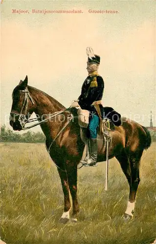 AK / Ansichtskarte Militaria_Offiziere Majoor Bataljonscommandant Groote tenue Militaria Offiziere