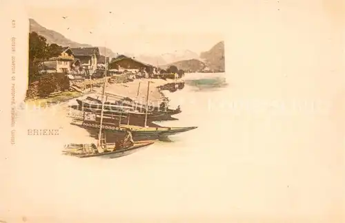 AK / Ansichtskarte Brienz_BE Teilansicht m. Ruderbooten Brienz_BE