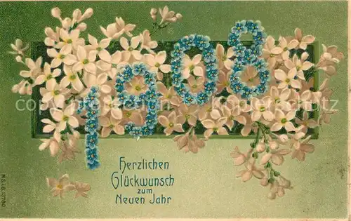 AK / Ansichtskarte Jahreszahl 1908 Glueckwunsch zum Neun Jahr 