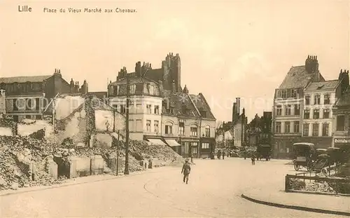 AK / Ansichtskarte Lille_59 Place de Vieux Marche aux Chevaux Kutsche 