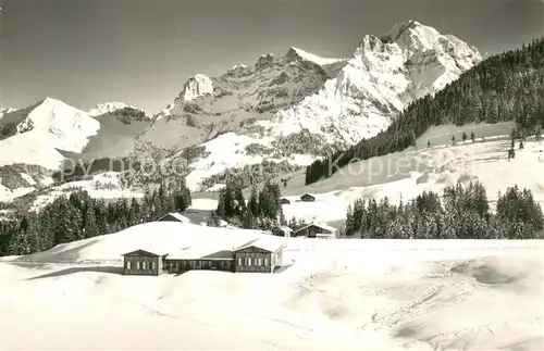 AK / Ansichtskarte Gilbach_Adelboden_BE Ferienlager Bonderspitz Grosslohner Winter Gilbach_Adelboden_BE