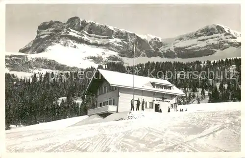 AK / Ansichtskarte Brienz_BE Skihaus Axalp Winter Brienz_BE
