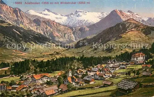 AK / Ansichtskarte Adelboden Gesamtansicht m. Wildstrubel Adelboden