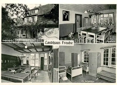 AK / Ansichtskarte Hausbruch_Hamburg Kinderheim Landhaus Freude Schlafraum Tagesraum Hauseingang 