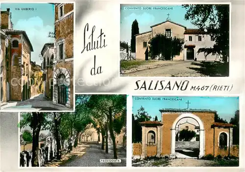 AK / Ansichtskarte Salisano_Rieti_IT Via Umberto Convento suore Francescane Passeggiata 