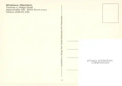 AK / Ansichtskarte Ramsau_Berchtesgaden Wirtshaus Wachterl Ramsau Berchtesgaden