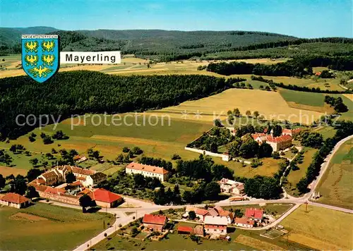 AK / Ansichtskarte Mayerling_Baden Altes Jagdschloss Karmeliterinnenkloster Fliegeraufnahme Mayerling_Baden