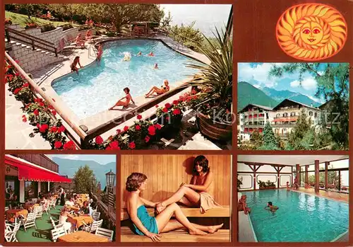AK / Ansichtskarte Dorf_Tirol_Suedtirol_IT Hotel Erika Pool Terrasse Hallenbad Sauna 