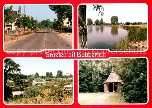 AK / Ansichtskarte Babberich_NL Strasse Seepartie Panorama Kapelle 