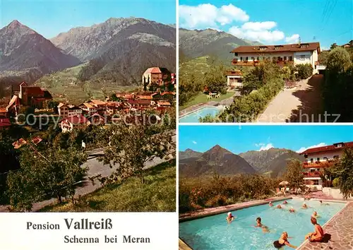 AK / Ansichtskarte Schenna_Meran Pension Vallreiss Pool Panorama Schenna Meran