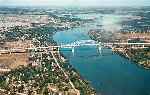 AK / Ansichtskarte Pennsylvania_Turnpike Delaware River Bridge Air view Pennsylvania Turnpike