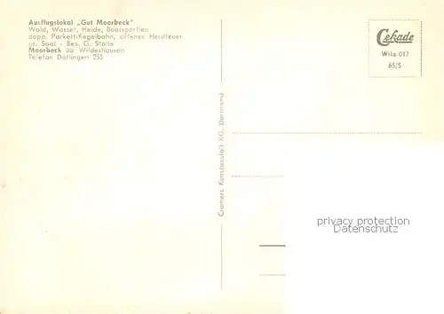 AK / Ansichtskarte Moorbeck Gut Moorbecke Wald Wasser Heide Bootspartien 