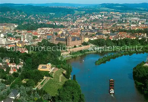 AK / Ansichtskarte Aschaffenburg_Main Fliegeraufnahme mit Pompejanum und Schloss Johannisburg Aschaffenburg Main