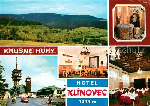AK / Ansichtskarte Krusne_Hory_CZ Hotel Klinovec nejvyssi vrchol Krusnych for se stejnamennym horskym hotelem 