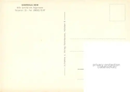 AK / Ansichtskarte Gmund_Tegernsee Gaestehaus Heim Pool Terrasse Gastraum Seepartie Gmund Tegernsee