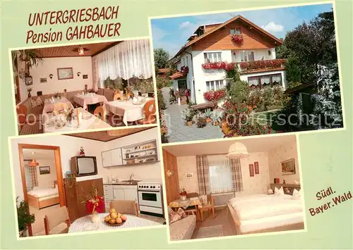 AK / Ansichtskarte Untergriesbach_Niederbayern Pension Gahbauer Gastraeume Zimmer Untergriesbach