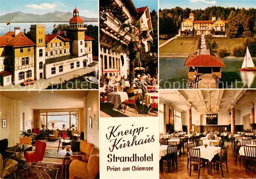 AK / Ansichtskarte Prien_Chiemsee Kneipp Kurhaus Strandhotel Gastraeume  Prien Chiemsee
