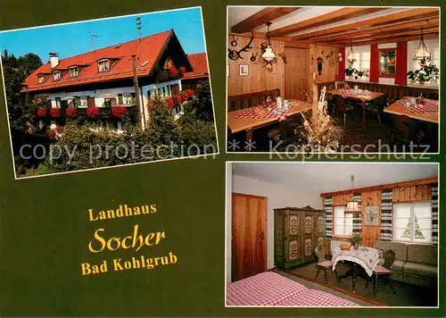 AK / Ansichtskarte Bad_Kohlgrub Landhaus Socher Gaststube Zimmer Bad_Kohlgrub