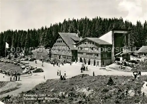 AK / Ansichtskarte Schwaegalp_AR Talstation und Restaurant Schwaegalp AR