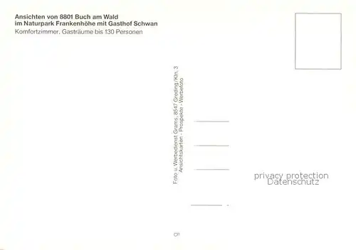 AK / Ansichtskarte Buch_Wald Gasthof Schwan Kirche Schwanenteich Buch_Wald
