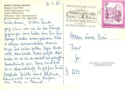 AK / Ansichtskarte Obermieming Gasthof Schwarz Obermieming