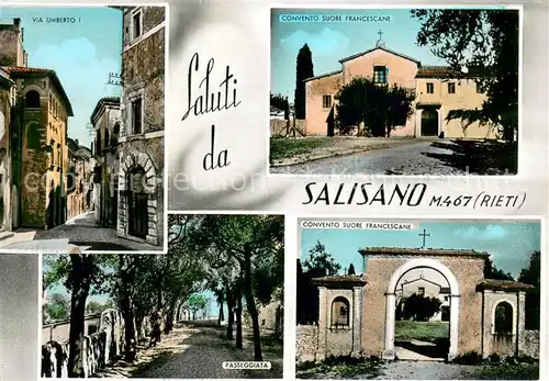 AK / Ansichtskarte Salisano_Rieti_IT Via Umberto Convento suore Francescane Passeggiata  