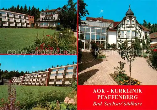 AK / Ansichtskarte Bad_Sachsa_Harz AOK Kurklinik Pfaffenberg Details Bad_Sachsa_Harz