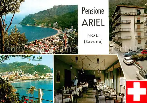 AK / Ansichtskarte Noli_Liguria_IT Pensione Ariel Gaststube Panorama 