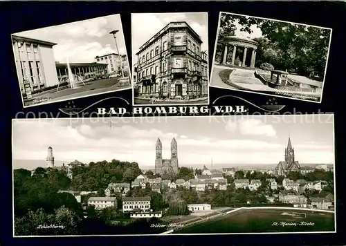 AK / Ansichtskarte Bad_Homburg Schlossturm St.Marien Kirche Hotel Braunstuebel Kurhaus Bad_Homburg