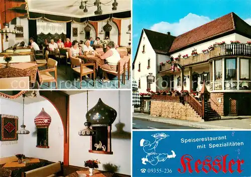 AK / Ansichtskarte Frammersbach Terrassengaststaette Pension Kessler ADAC Haus Frammersbach