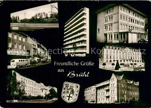 AK / Ansichtskarte Bruehl_Rheinland Stadion RWE Schloss Augustusberg UhlStrasse Bruehl_Rheinland