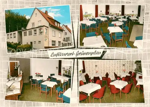 AK / Ansichtskarte Gruenenplan Berg Cafe Ahlschwede Innenansichten u. Aussenansicht Gruenenplan