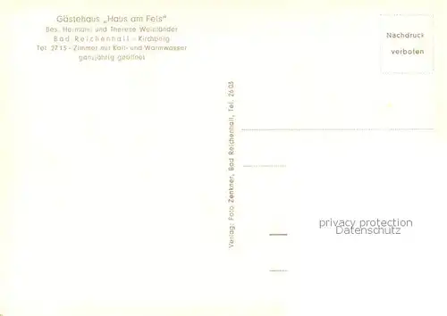 AK / Ansichtskarte Bad_Reichenhall Gaestehaus Haus am Fels Aussenansicht Bad_Reichenhall