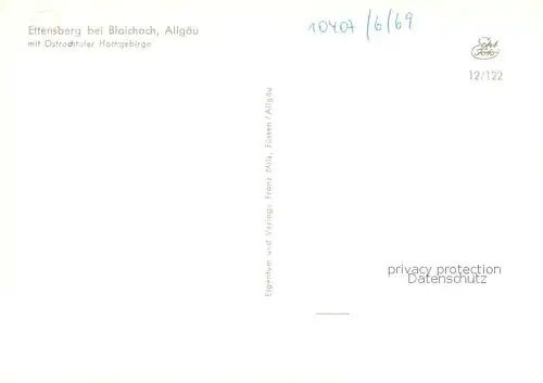 AK / Ansichtskarte Ettensberg_Allgaeu Gesamtansicht m. Ostrachtaler Hochgebirge Ettensberg Allgaeu