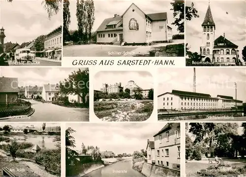AK / Ansichtskarte Sarstedt Schiller Schule Baumschule Dachsteinfabrik Innerste Muehlenwerk Friedrich Ebert Platz Sarstedt